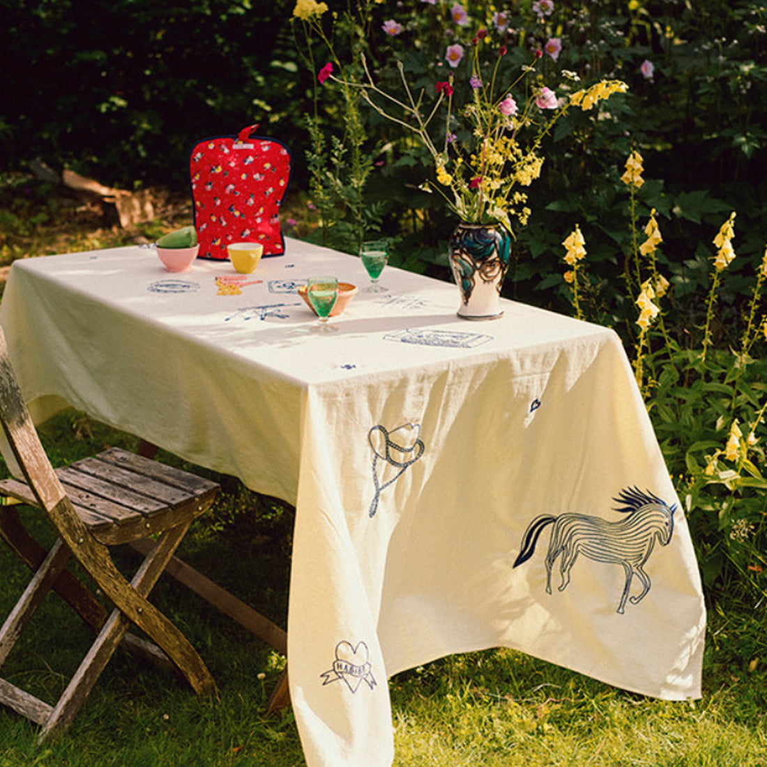 Polly Embroid Duk Flamingo - By Habiba