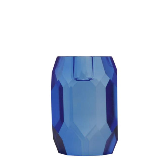 Krystall lysestake fra Cést Bon, i en nydelig koboltfarge. 