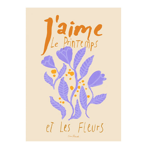 Print Flaurs Violettes A4 - By Poster Club
