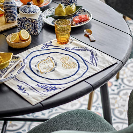 Dekkbrikker Sitron Blå - By Bloomingville