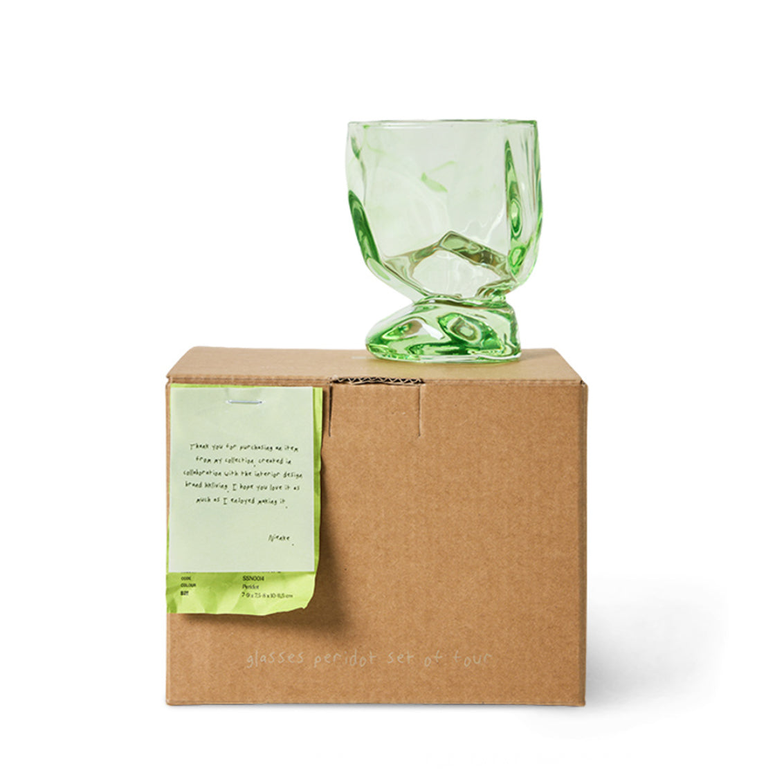 Glass Peridot Grøn 4 Stk. - By HK Living/Nienke Sikkema