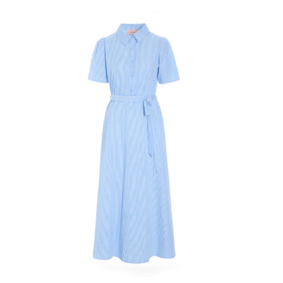 Kjole Gudrun Blå Striper - By Hunkön