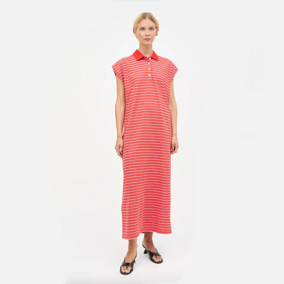 Kjole Light Terry Polly Dress Fairy Red/Vanilla - By Mads Nørgaard