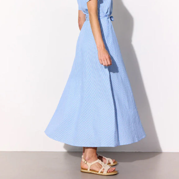 Kjole Gudrun Blå Striper - By Hunkön