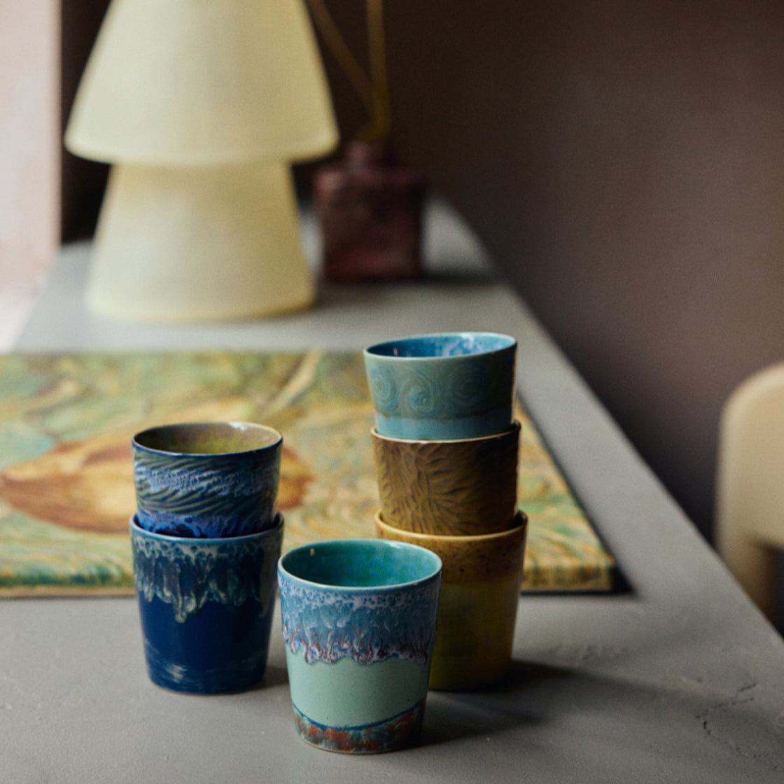 70´s Keramikk Kopp Van Gogh Sett med 2 - By HK Living