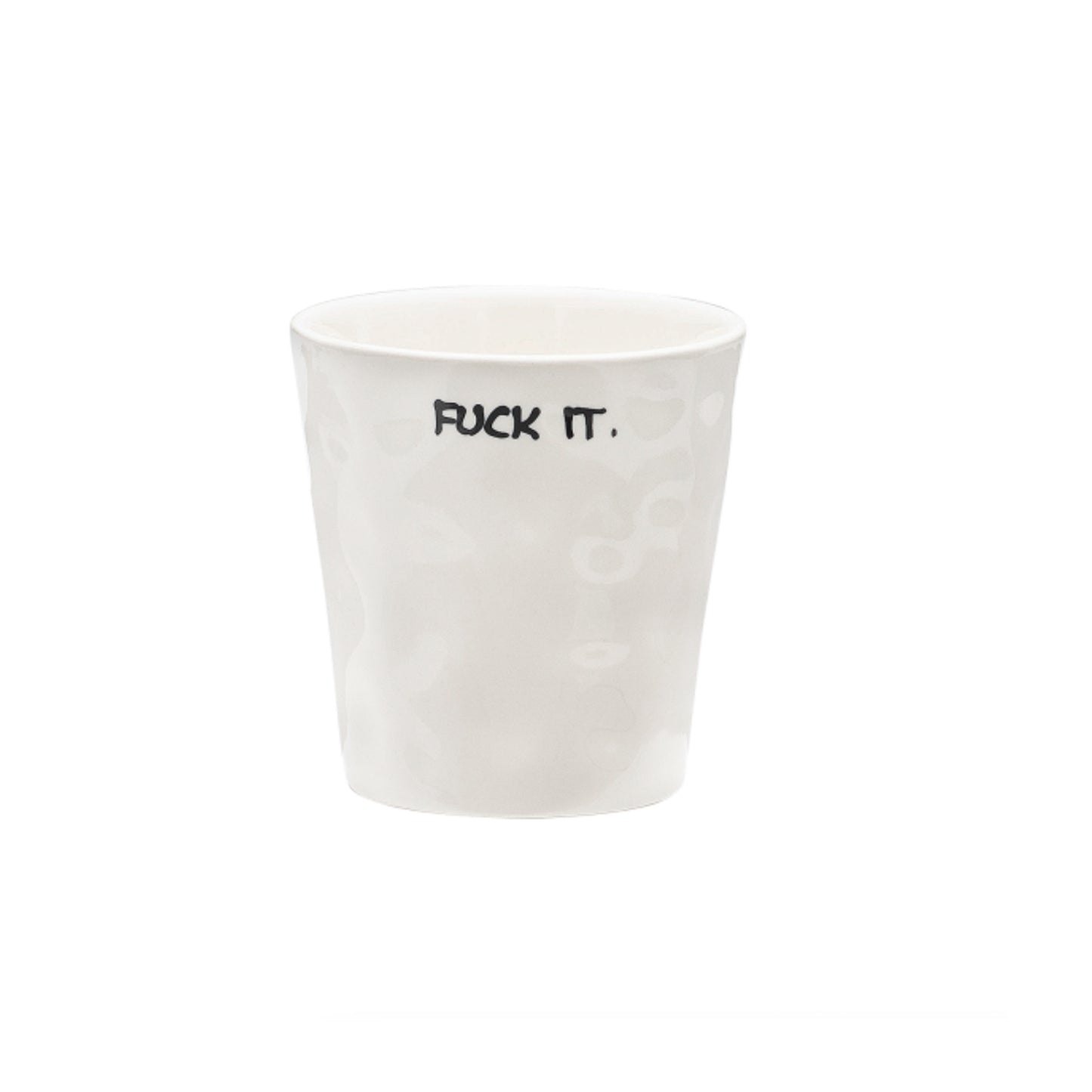 Kopp Fuck It U/Hank - By Anna+Nina i keramikk med tekst, perfekt til espresso eller cappuccino i uformelle stunder