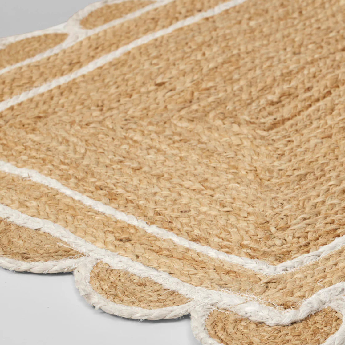 Dørmatte Scallop Jute/Hvit - By Broste Copenhagen