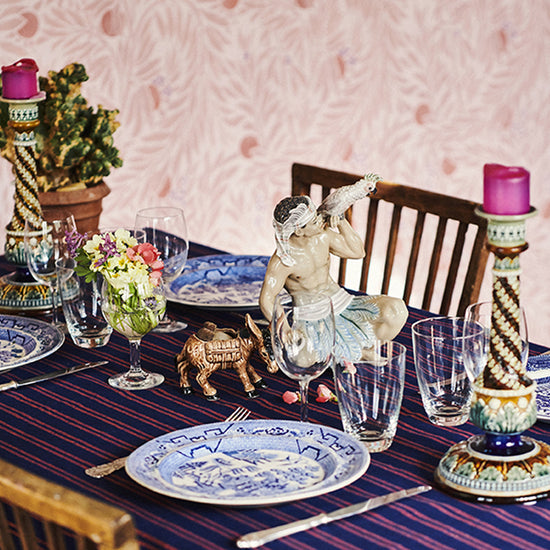 Bolster Stripete Duk Mørk Blå/Rød - By Habiba