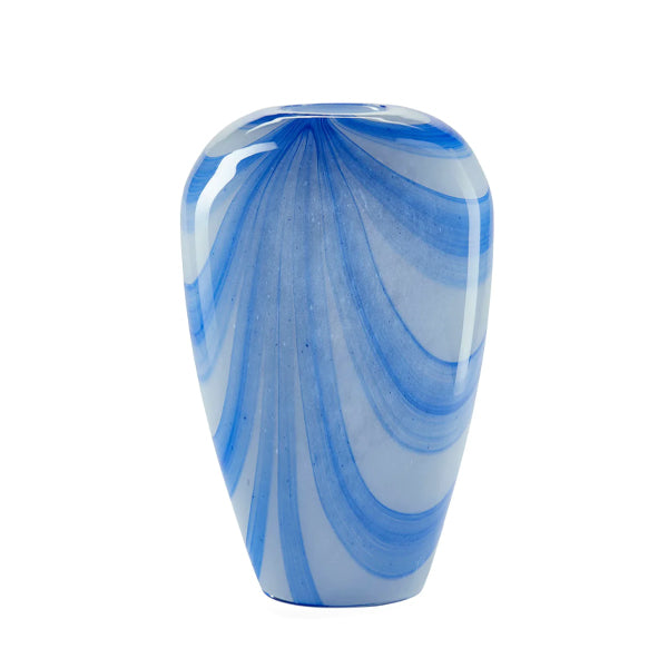 Wide Stripes Vase Blue/White - By Bahne