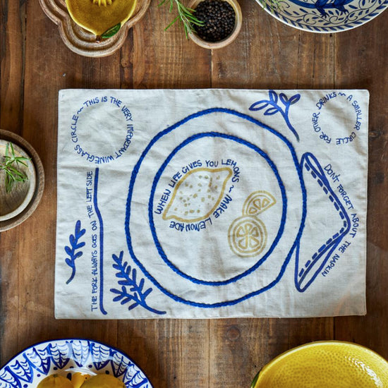 Dekkbrikker Sitron Blå - By Bloomingville