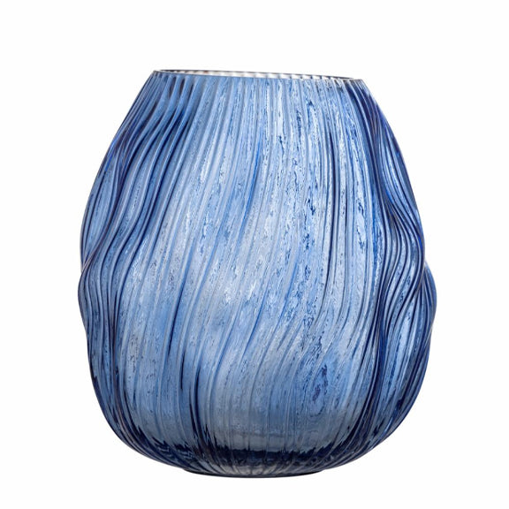 Leyla Vase Blå Glass - By Bloomingville