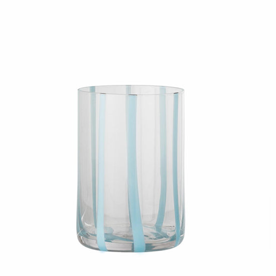 Silja Drikkeglass Blå Striper - By Bloomingville