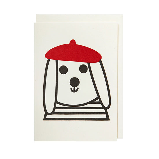 Postkort Hund med Beret - By The Archivist Gallery