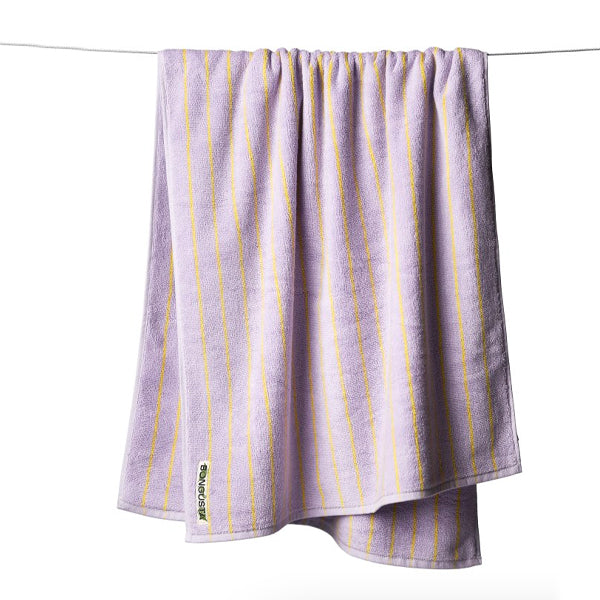 Naram Bath Towels Lilac And Neon Yellow - Badehåndkle - By Bongusta