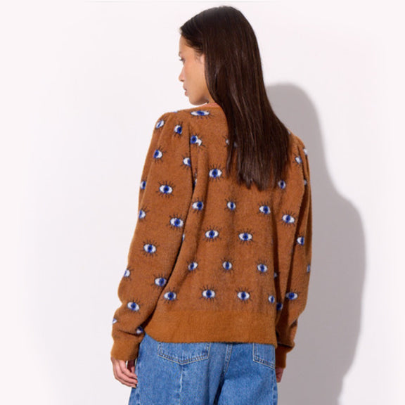 Lilou Cardigan Brun/Mønster  - By Hunkön