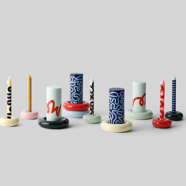 Stearinlys Sett M 4 Stk. Mint/Ocher - By Studio About