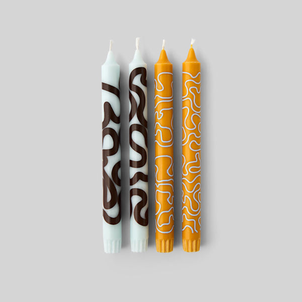 Stearinlys Sett M 4 Stk. Mint/Ocher - By Studio About