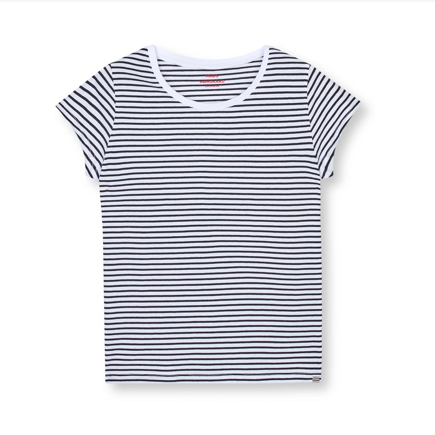 T-skjorte Fine Jersey Stripe Svart/Kvit - By Mads Nørgaard