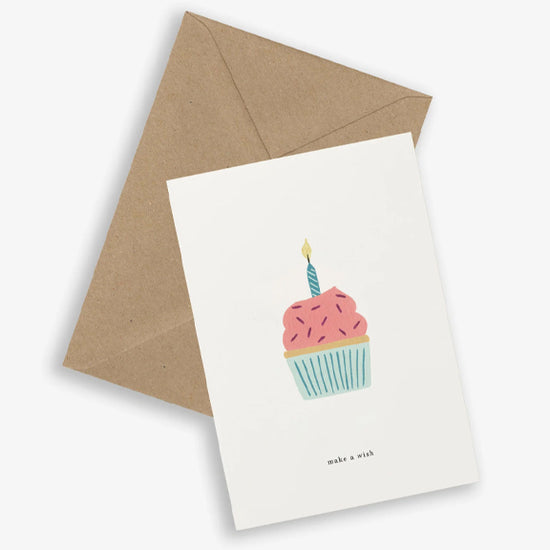 Postkort Birthday Cake/Make a Wish - By Kartotek Copenhagen
