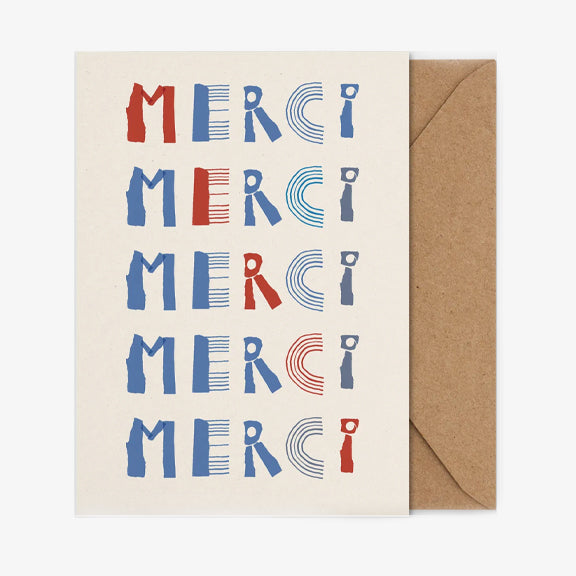 Kort Dobbel Merci A5 - By Paper Collective