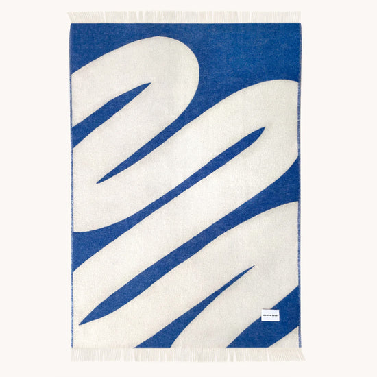 Ullpledd Swirl Blå/Hvit - By Maison Deux