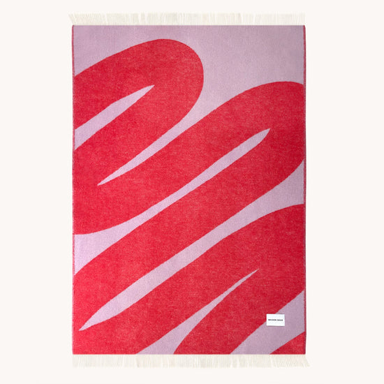 Ullpledd Swirl Rosa/Rød - By Maison Deux