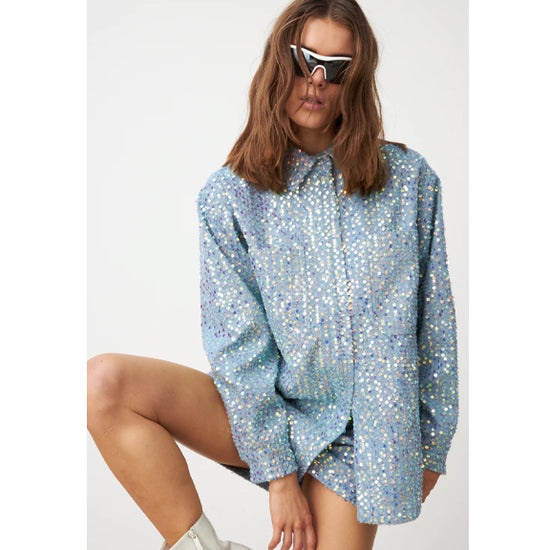 North Shirt Blue Glitter - By Cras Copenhagen