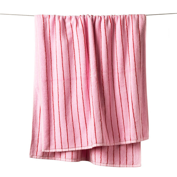 Naram Bath Towels Baby Pink/Ski Patrol Red - By Bongusta