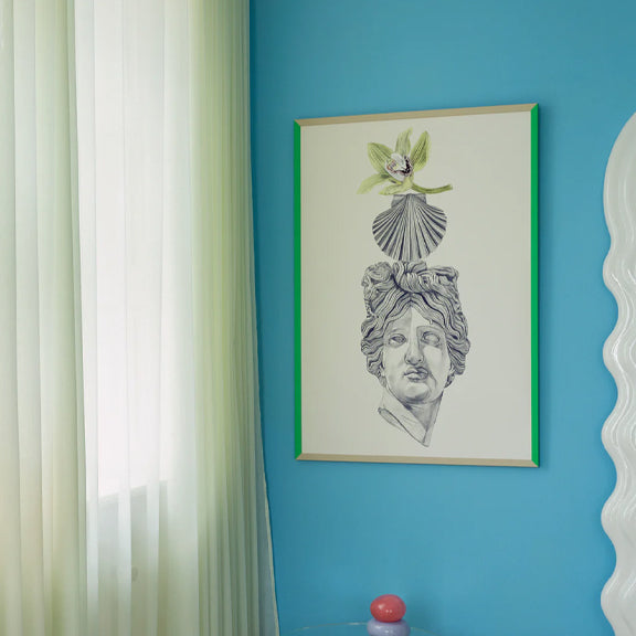 Green Orchid, Shell and Marble Print - By If Walls Could Talk