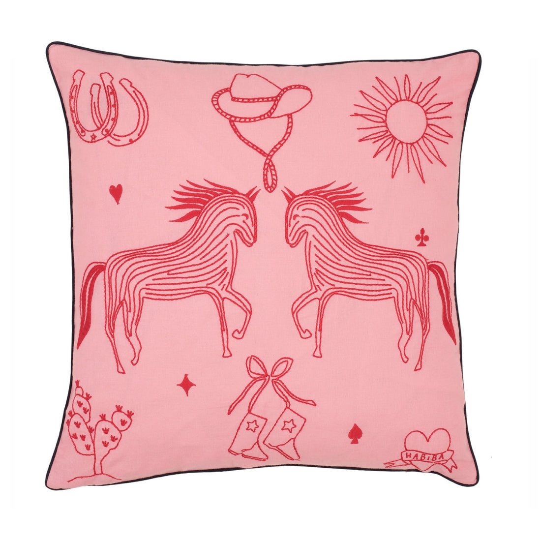 Polly Broderi Puter/M Fyll Flamingo - By Habiba