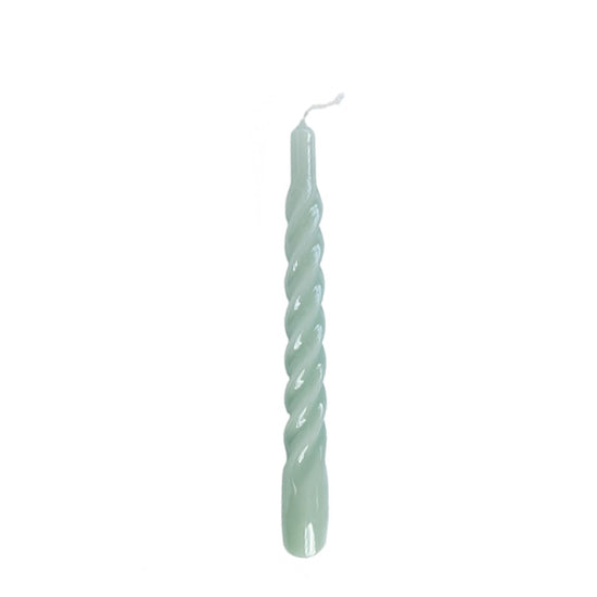 Twisted Candle Reseda Green 21 cm - By Kunstindustrien