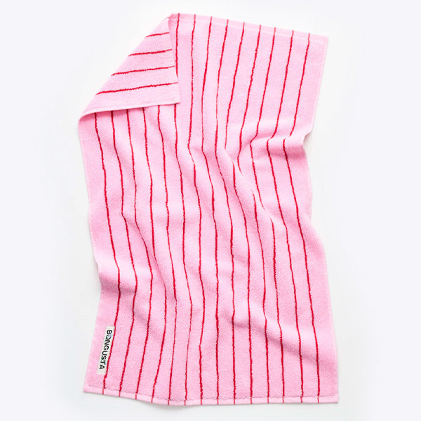 Naram Håndkle Baby Pink And Ski Patrol Red 50x80 - By Bongusta