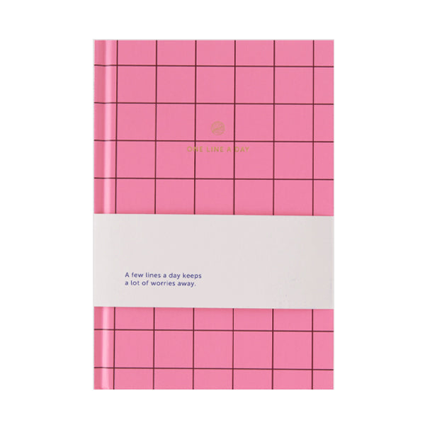 Notatbok One Lina A Day Rosa/Rød - By A-Journal Collection