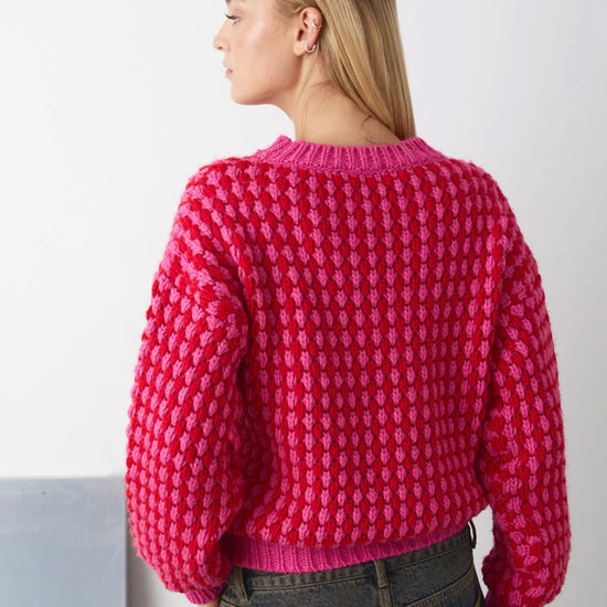 GIO KNIT JUMPER Pink Red Mix - By Noella