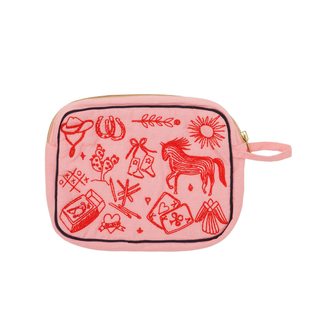 Polly Broderi Make Up Clutch Flamingo - By Habiba