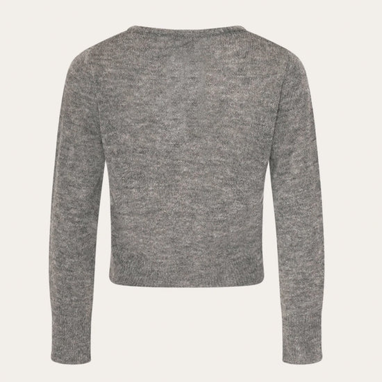 Lya Knit Cardigan Grey Melange - By Noella