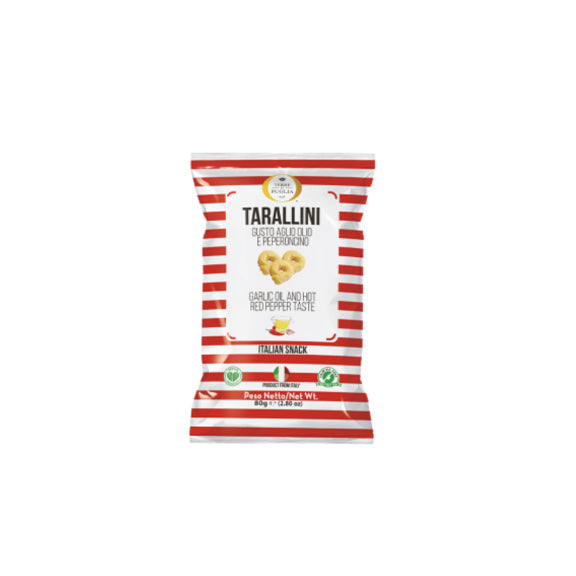 Tarallini Garlic, OliveOil & Chili Pepper 80g- By Terre di Puglia