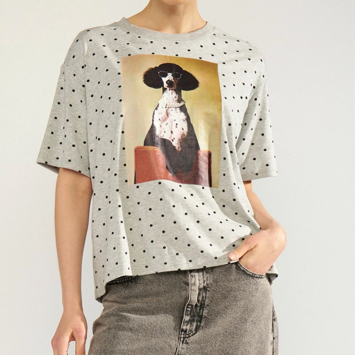 T Shirt Oversized Lys Grå - By Nümph