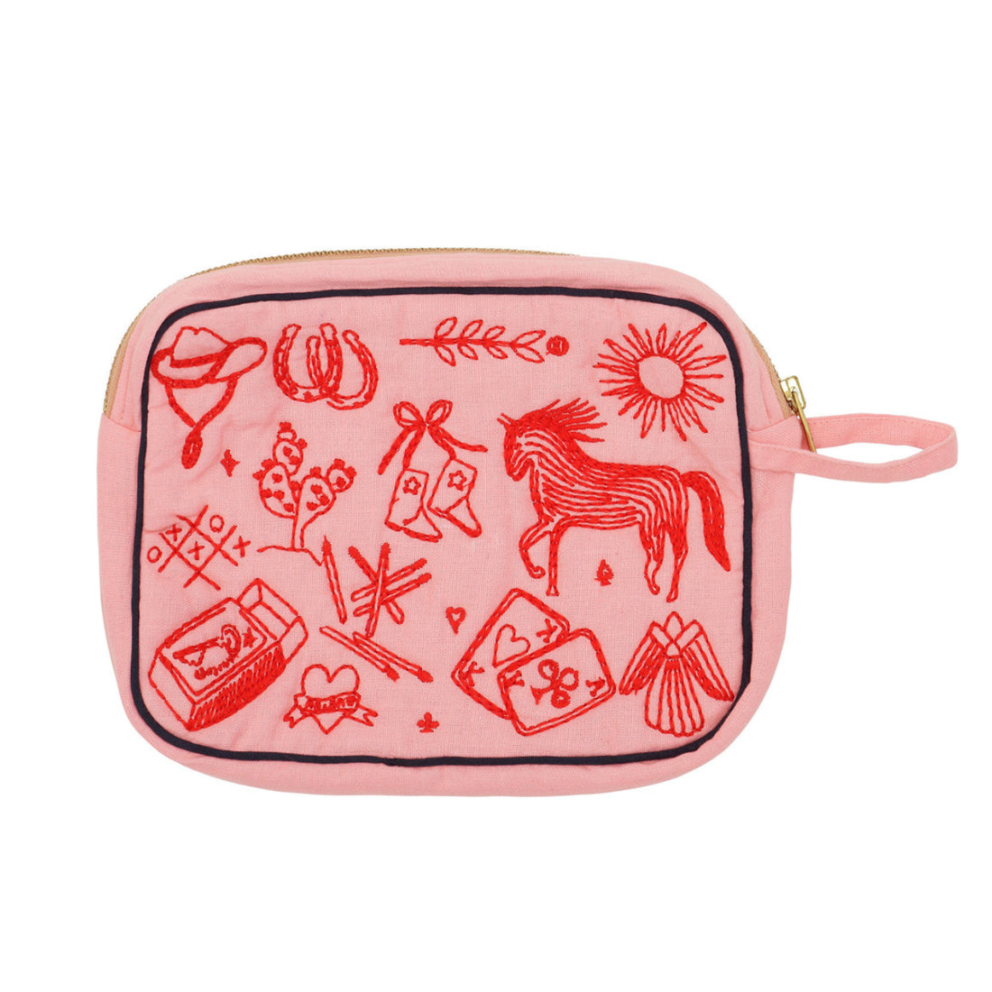 Polly Broderi Toalettveske Flamingo - By Habiba