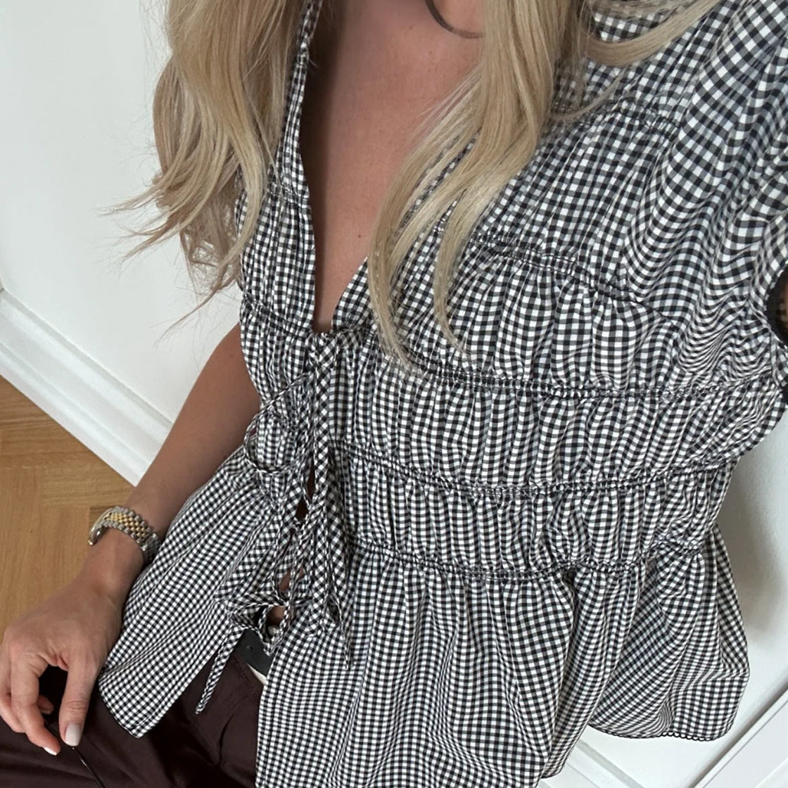 Bluse Marty Darlyn Black Check- By Noella