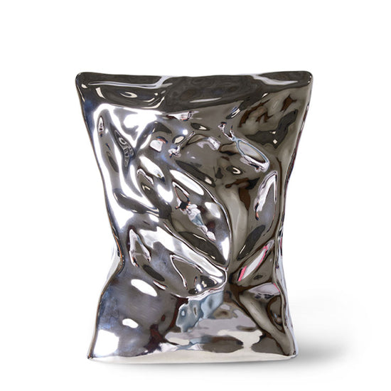 Vase "Bag Of Crisp"  Crome - By HK Living