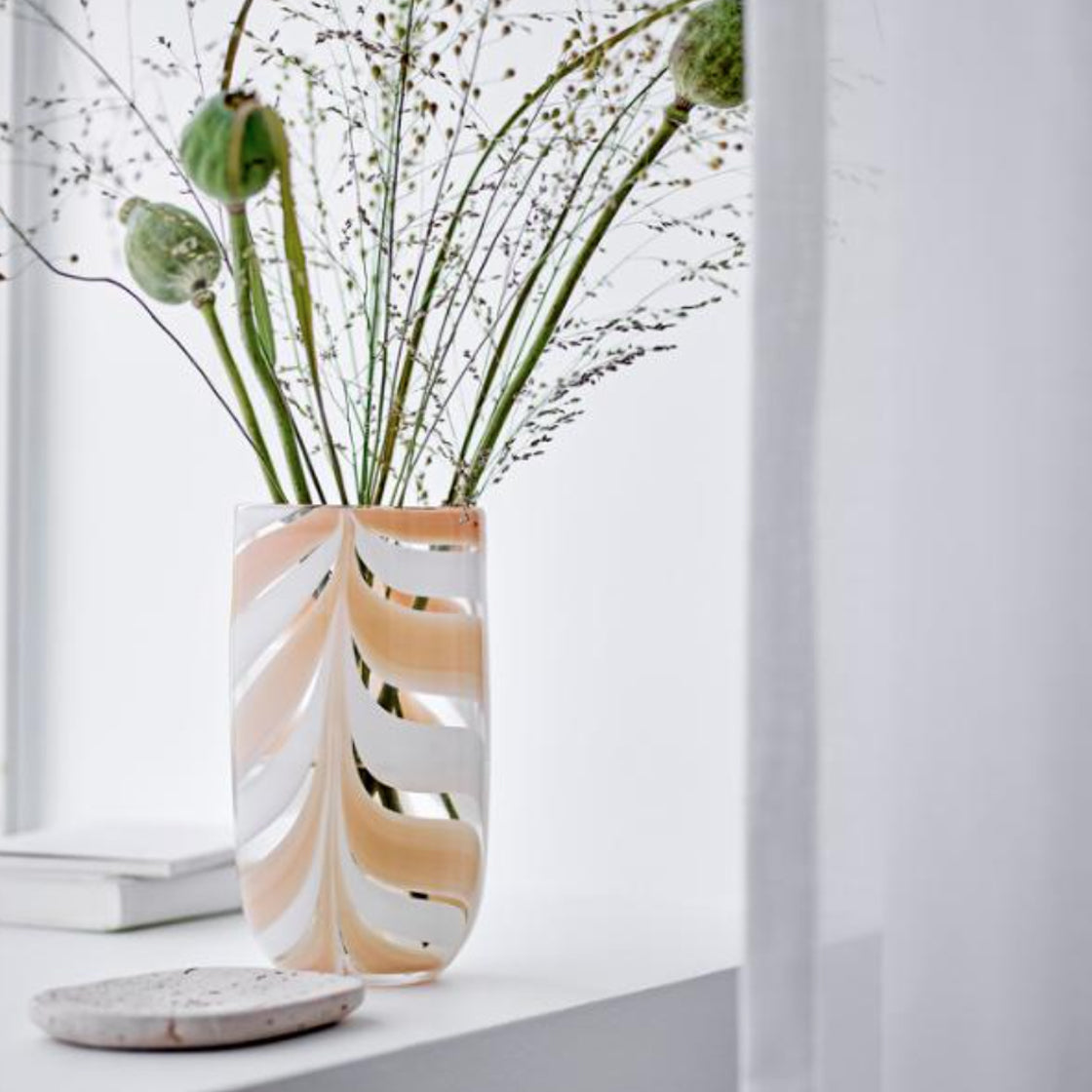 Vase Taven Orange Glass - By Bloomingville