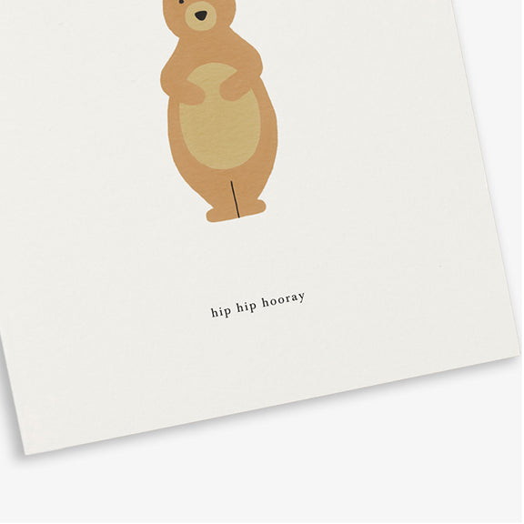 Greeting Card Birthday bear (hip hip hooray) - By Kartoteket