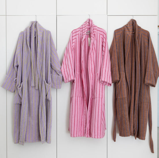 Load image into Gallery viewer, Naram Bathrobe Lilac and Neon Yellow - By Bongusta
