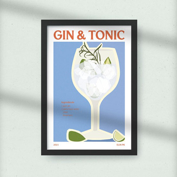 Gin And Tonic Print - By Elin PK