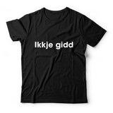 Ikkje Gidd T- Skjorte - By Higren i svart bomull med hvit trykk og unisex passform for hverdagsbruk