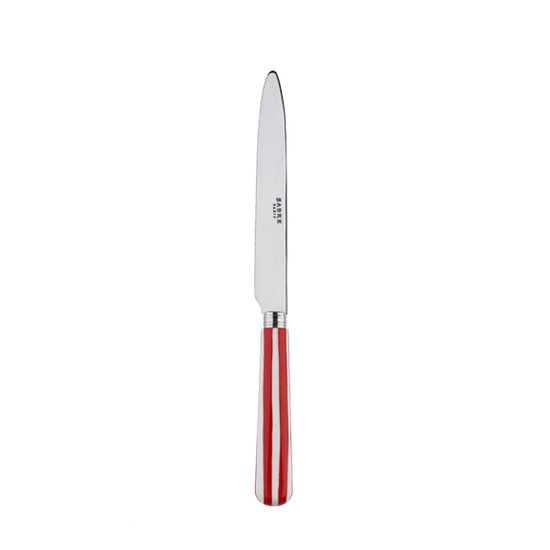 Load image into Gallery viewer, White Striped/Red Dinner Knife - By Sabre Paris
