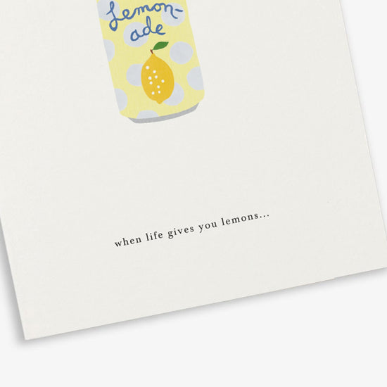 Load image into Gallery viewer, Greeting Card Soda Can (when life gives you lemons)- By Kartoteket
