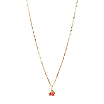 Load image into Gallery viewer, Cherry Necklace Coral - By Enamel Copenhagen
