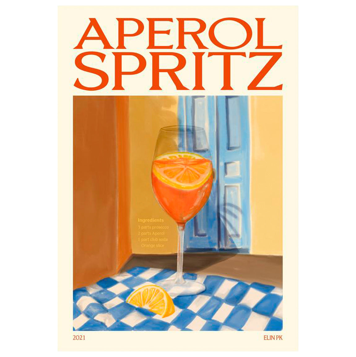Load image into Gallery viewer, Aperol Spritz Print - By Elin PK
